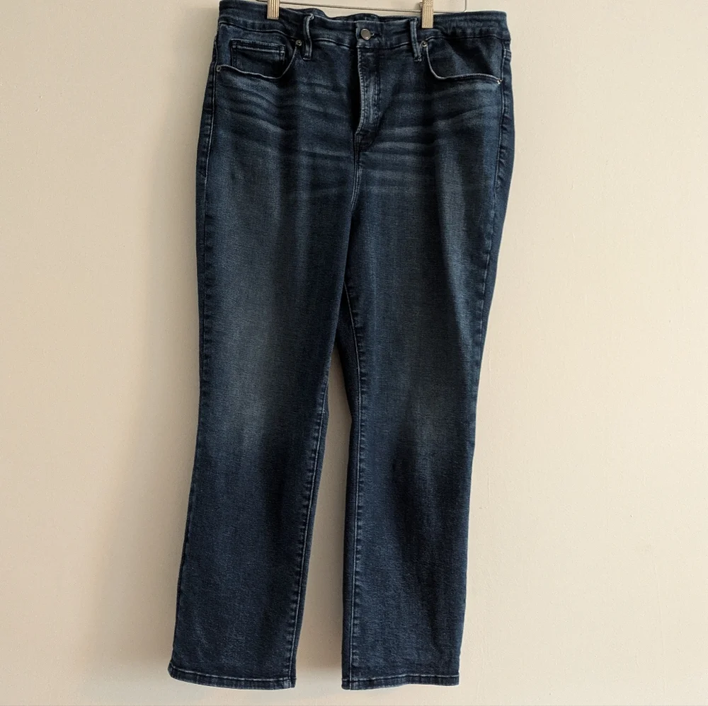 Good American Good Legs Cigarette Blue Jeans Size 18 - Picture 1 of 12